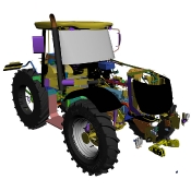 Tractor schematic front view
