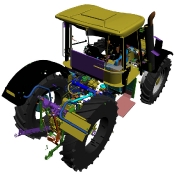 Tractor schematic front view